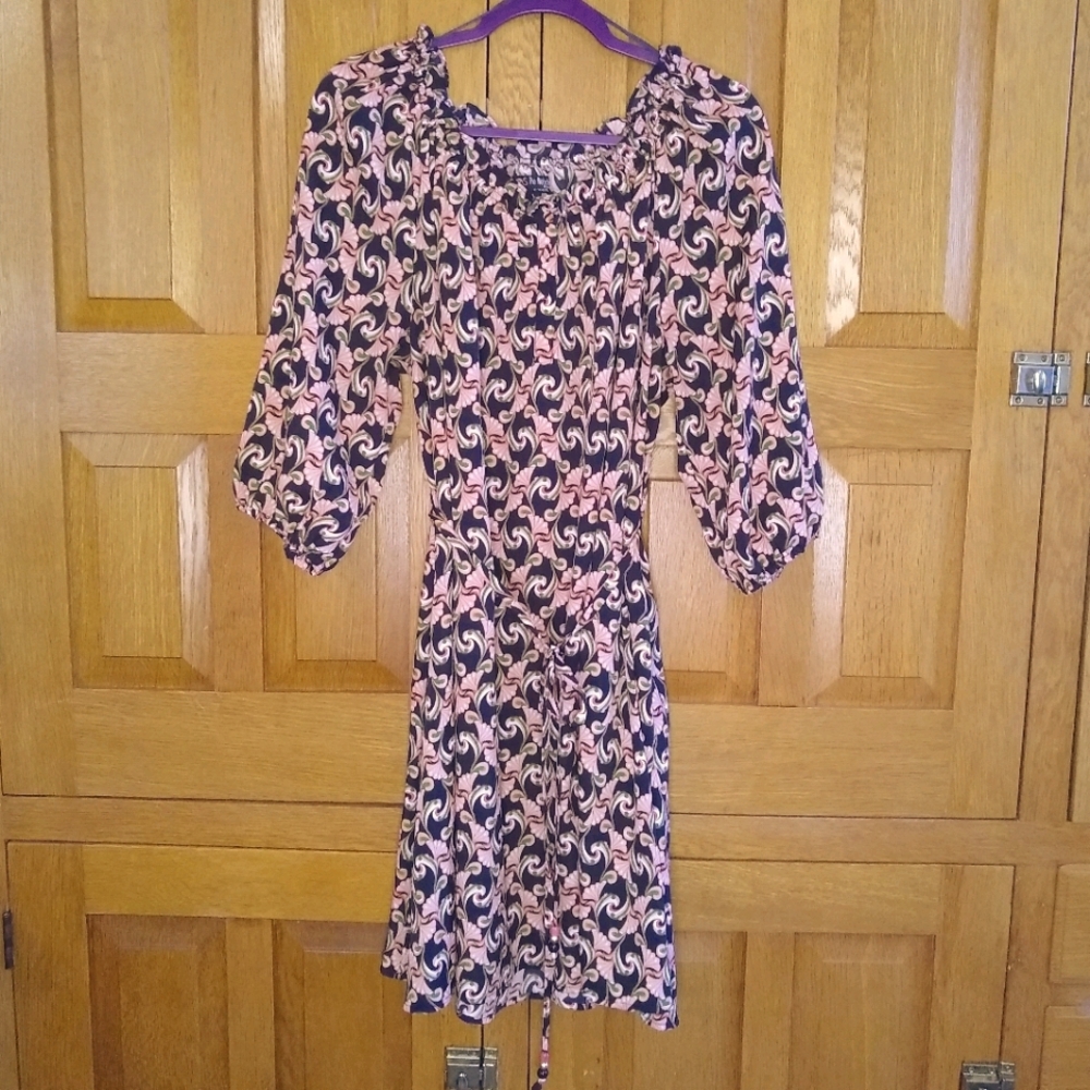 The Webster for Target satin retro print belted peasant dress